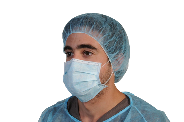 Masque de chirurgie 3 plis bleu main image